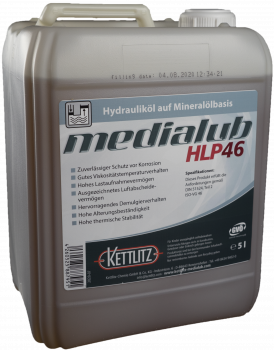 KETTLITZ-Medialub HLP 46 Hydrauliköl auf Mineralölbasis - 5 Liter Gebinde